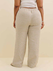 Olina Linen Pant Es - Dunes Check