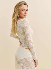 Adriano Lace Knit Top - Ivory Lace