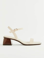 Stephanie Heeled Sandal - Almond Leather