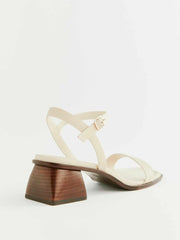 Stephanie Heeled Sandal - Almond Leather
