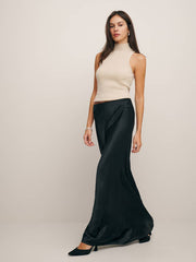 Bella Silk Skirt - Black