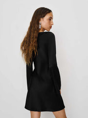 Pike Satin Dress - Black