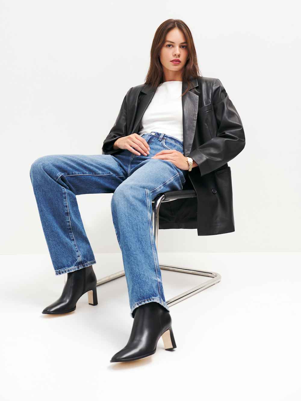 Gillian Ankle Boot - Black Leather
