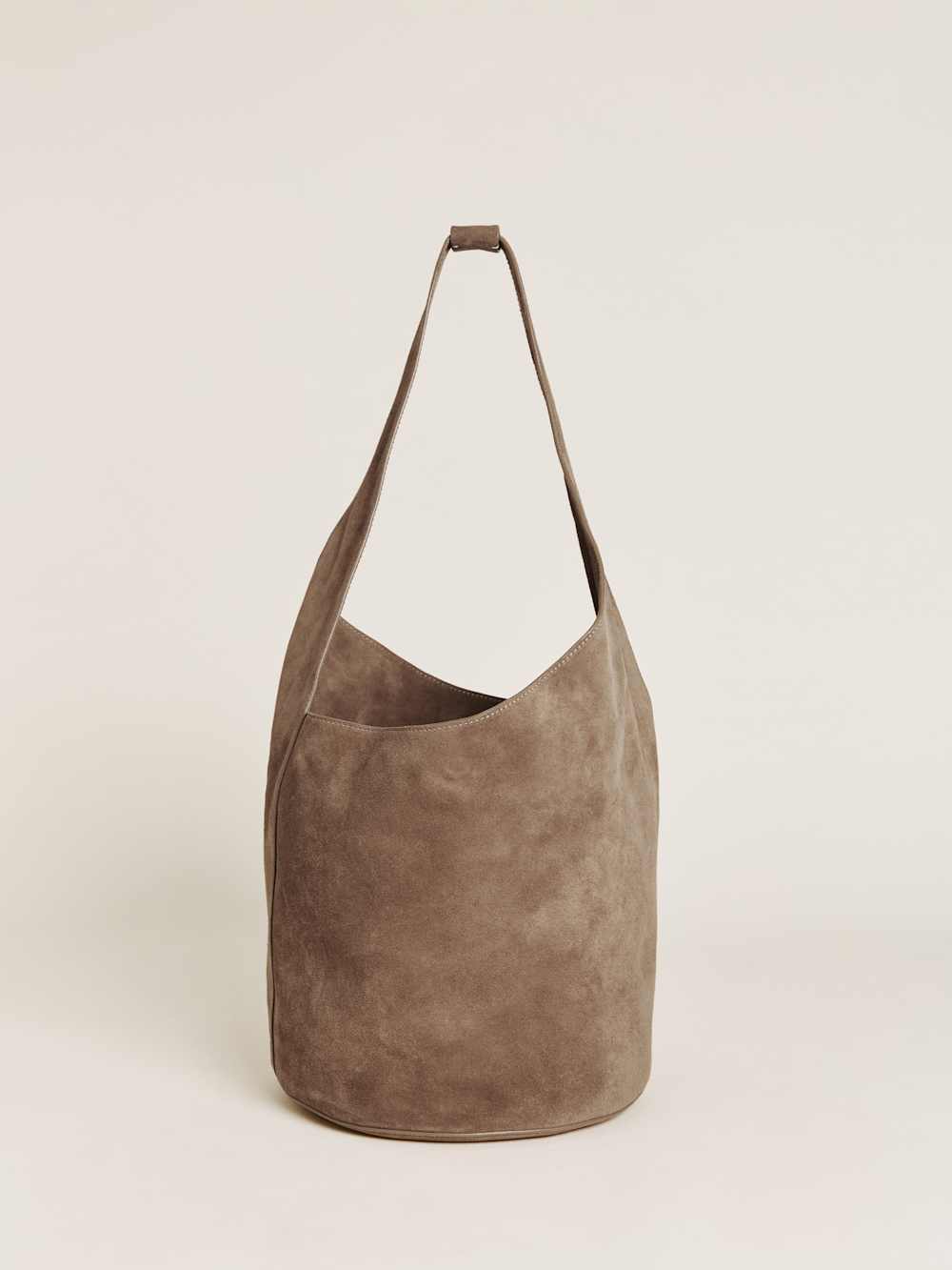 Medium Silvana Bucket Bag - Farro Suede