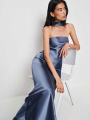 Oren Silk Dress - Cornflower
