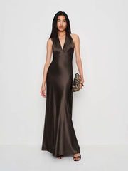 Daniela Silk Dress - Black Pearl