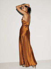 Daniela Silk Dress - Copper