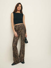 Petites Gale Satin Mid Rise Bias Pant - Leo