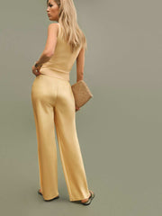 Petites Gale Satin Mid Rise Bias Pant - Sunshine