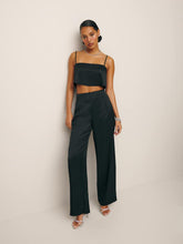 Cleo Satin Two Piece - Black