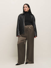 Olina Silk Pant Es - Morel