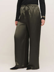 Olina Silk Pant Es - Pine Tree