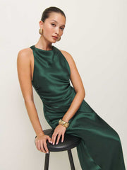 Anaiis Silk Dress - Forest
