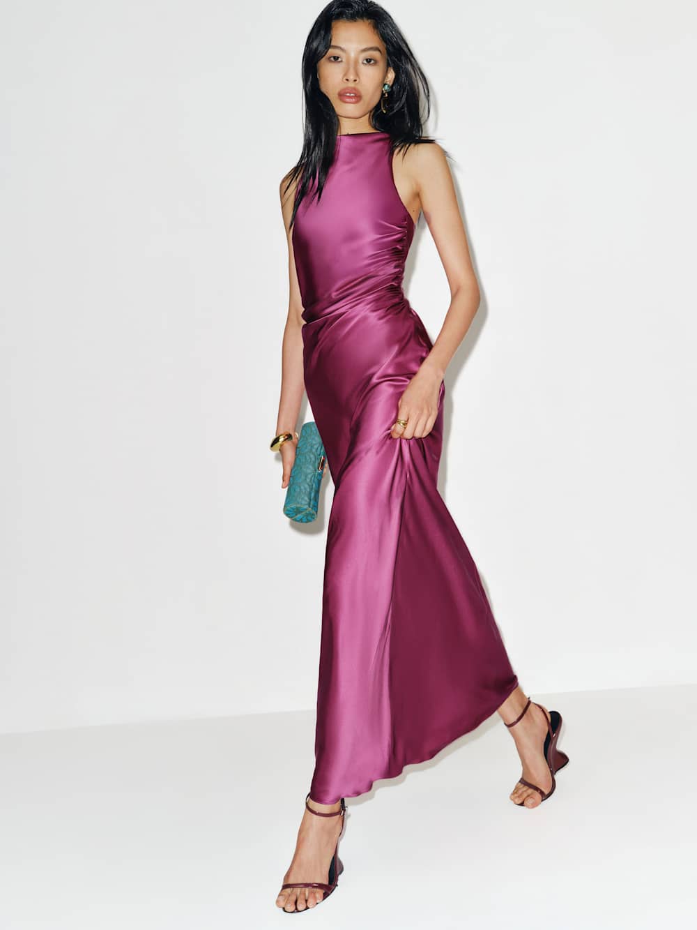 Anaiis Silk Dress - Hibiscus Tea