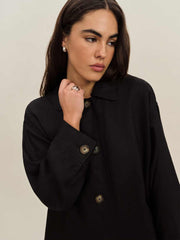 Irene Linen Jacket - Black