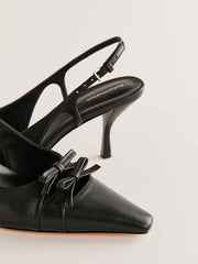 Noreen Slingback Pump - Black Leather