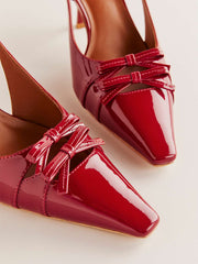 Noreen Slingback Pump - Scarlet Patent