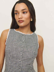 Amela Linen Top - Remy Check