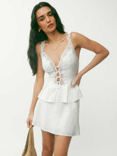 Josefina Linen Top - White