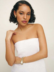 Mollie Linen Top - White
