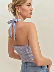 Malika Linen Top - Stellar Check