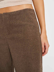 Vida Low Rise Pant - Brown Wool