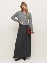 Petites Lucy Skirt - Charcoal Wool