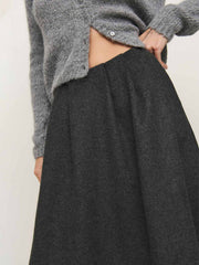 Petites Lucy Skirt - Charcoal Wool