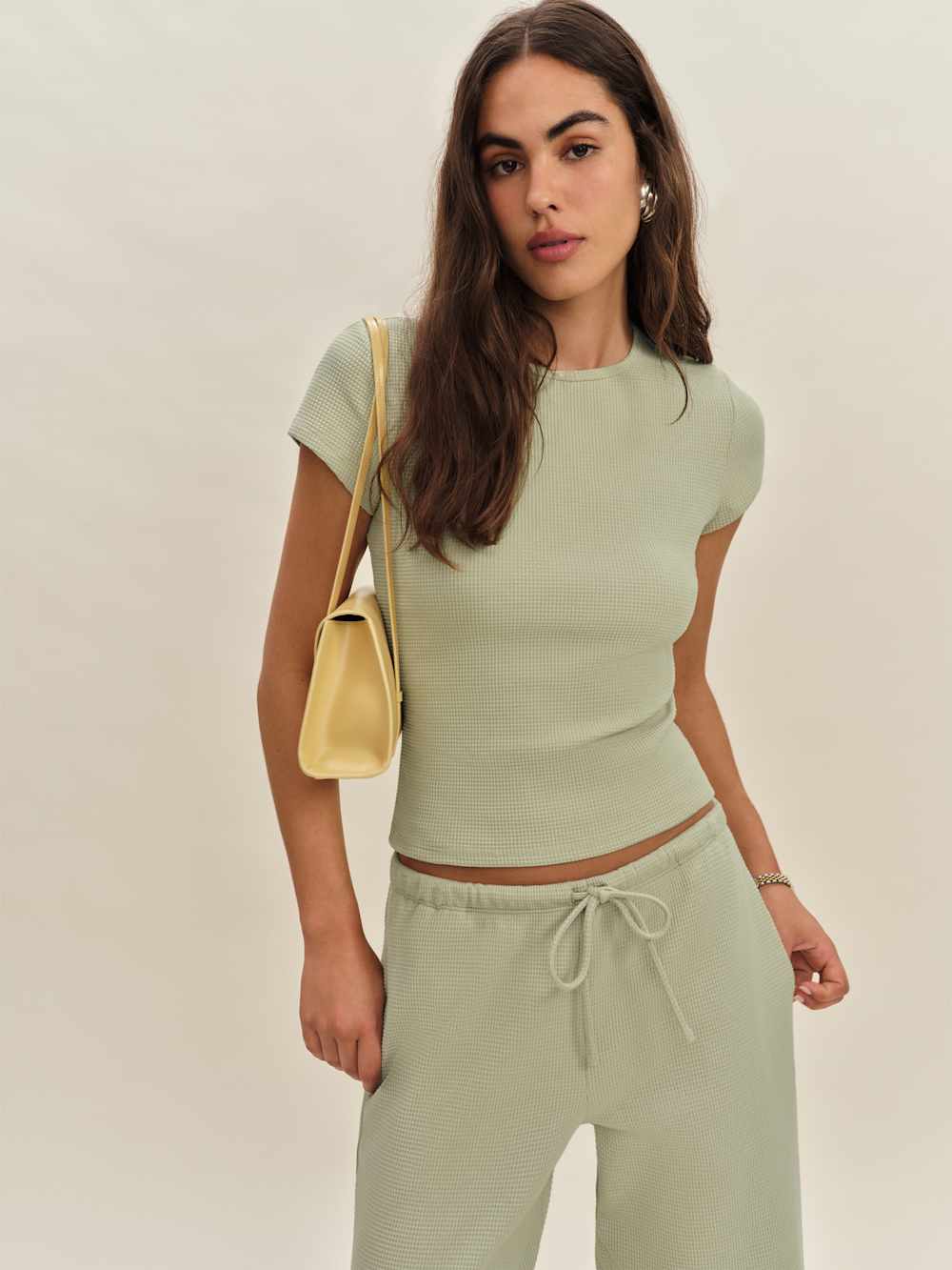 Olive Knit Top - Limon Waffle
