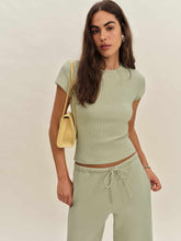 Olive Knit Top - Limon Waffle