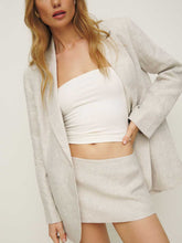 Mia Low Waist Linen Skort - Oatmeal