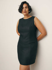 Citron Linen Dress Es - Black