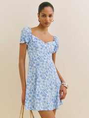 Suzette Dress - Blue Daisy