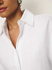 Andy Oversized Linen Shirt - White