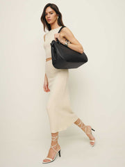 Oversized Patrizia Bag - Black Leather