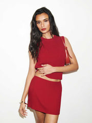 Carla Low Waist Skirt - Sundried Tomato