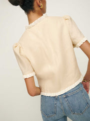 Bess Linen Top - Sugar