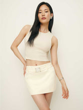 Carla Low Waist Belted Satin Skirt - Sugar