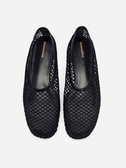 Britt Ballet Flat - Black Crochet