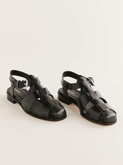 Freya Fisherman Sandal - Black Leather