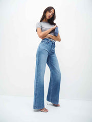 Bex Super Stretch High Rise Wide Leg Jeans - Woods
