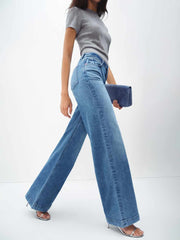 Bex Super Stretch High Rise Wide Leg Jeans - Woods