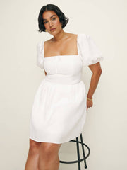 Malvina Linen Dress Es - White