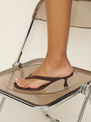 Sophie Heeled Sandal - Brown Croc-effect