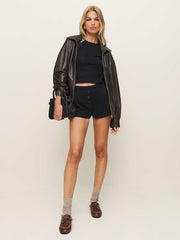 Giselle Pointelle Knit Two Piece - Black