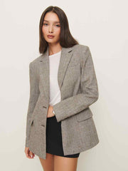 James Relaxed Blazer - Brown Herringbone