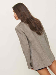 James Relaxed Blazer - Brown Herringbone
