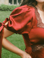 Stella Silk Dress - Crimson Clover