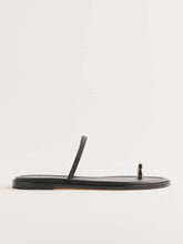 Cassandra Flat Sandal - Black Leather