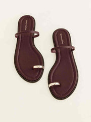 Cassandra Flat Sandal - Wine Snake